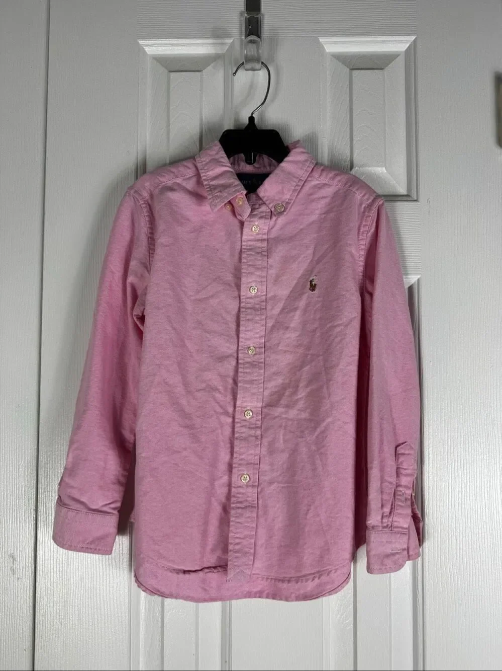 Ralph Lauren Girls Pink Button Front Shirt Size 7
